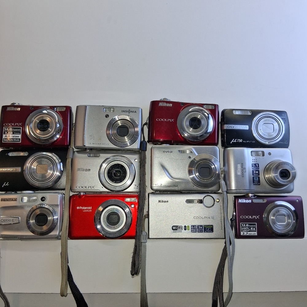 *PREOWNED/UNTESTED/FOR SALE* Lot of 12 Digital Cameras (Kodak, Nikon, Olympus)